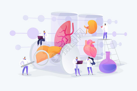 实验室培育器官矢量插图图片