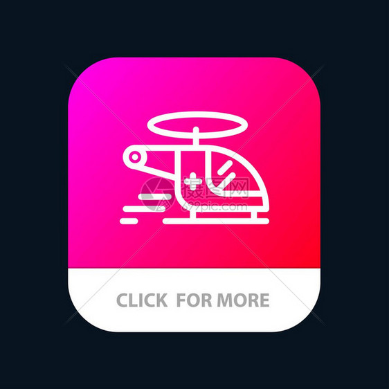 直升机医疗救护车空中移动应用程序按钮以及机器人和ios线路版本图片