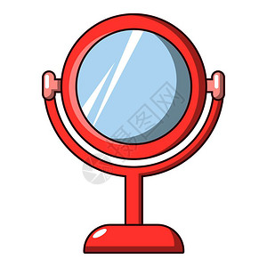 美丽镜子镜像图标卡通风格插画