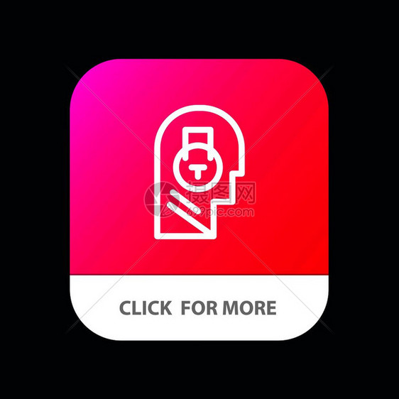 锁定安全信息数据用户移动应程序按钮以及机器人和ios线版图片