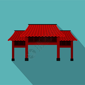 寺庙红色灯笼插画_寺庙红色灯笼卡通_寺庙红色灯笼插图_手绘_板绘_摄