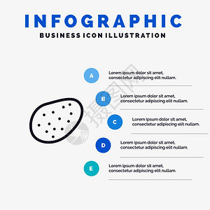 土豆食物有5步插图背景的直线标图片