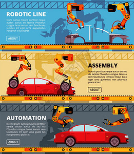 汽车工业装配线机器人生产厂设计图背景图片