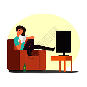 卡通妇女坐在椅子上图片