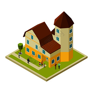 社区住宅商住综合物业管理插画_社区住宅商住综合物业管理卡通_社区