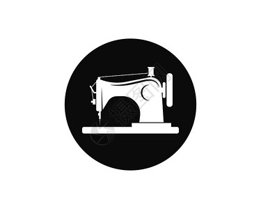 裁剪缝纫机图标识矢量插画