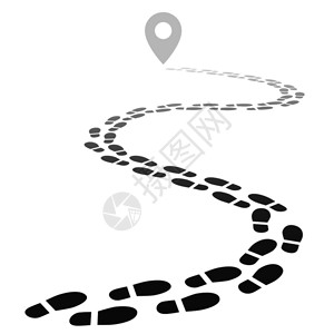 脚步脚足迹徒步行走路走路迹以视角孤立矢量示图足迹插画