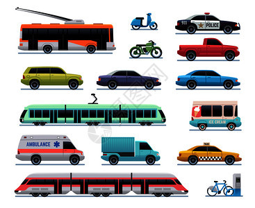 城市交通汽车摩托城载体运输收集图背景图片