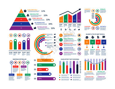 分析图表元素数据形营销表预算平坦直方图统计信息表元素可视化图表插人口统计流程图分析信息元素统计背景图片
