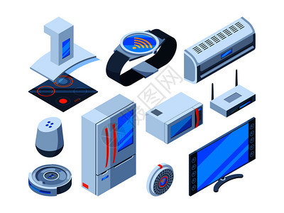 带有互联网技术的家庭智能物体带有互联网技术的家庭工具电子安全装置控制监测矢量等图显示电子住宅智能互联网控制智能家庭目标电子安全装图片
