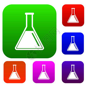 以不同颜色的孤立矢量插图中带有石油集示的试验管测保费收集带石油的试验管图片