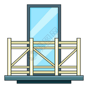 不锈钢玻璃楼梯扶手现代阳台图标向量图标的漫画插用于网站卡通风格