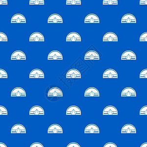 声卡踩钉半圆形帐篷图案在蓝色中无缝重复适合任何设计向量几何图解半