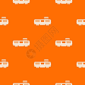货运列车模式橙色重复矢量几何图图片