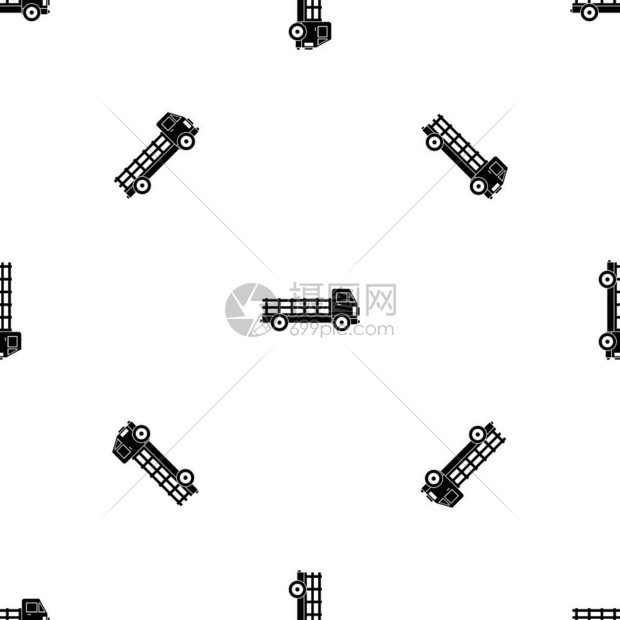 卡车模式在任何设计中都以黑色无缝重复矢量几何图示卡车模式无缝黑色图片