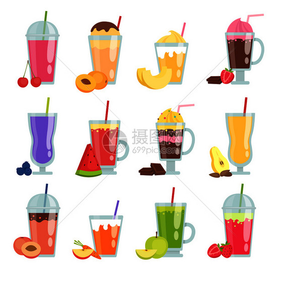 夏季各种果汁饮料图片