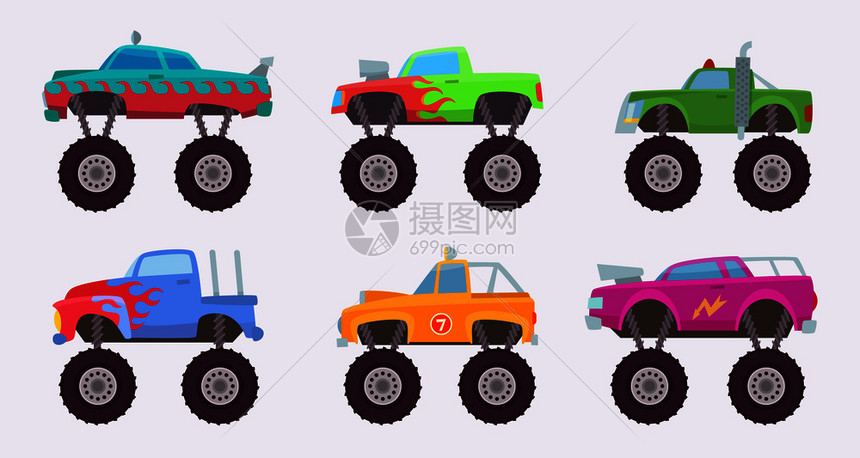 大轮汽车玩具儿童插图图片