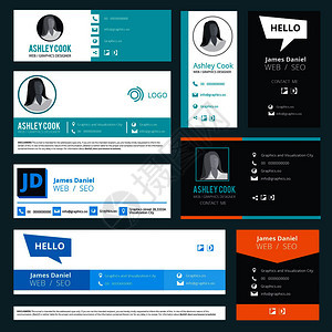 emailrs作者访问卡片用户界面设计模板矢量商业地址电话简介人uemail签名电子邮件作者访问卡片用户界面设计模板矢量图片