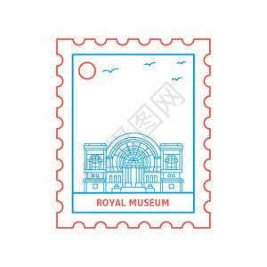 皇家博物馆邮票矢量插画图片