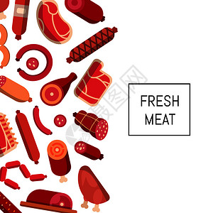 肉类香肠插画图片