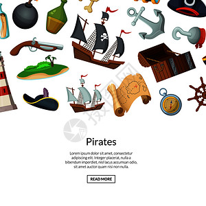 海盗主题素材矢量背景图标图片