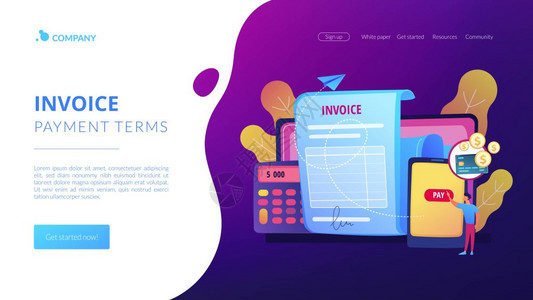 贷款合同电子付申请财务管理付款条件方便的合同付款发票条件概念网站主页着陆模板付款条件概念着陆页图片