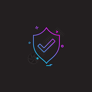 防御logosheild保护图标设计矢量插画