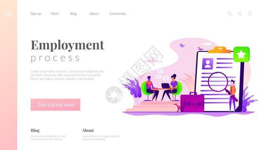 求职面试就业程序选择候人概念网页主头登陆网模板工作面试登陆页模板图片
