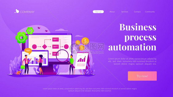 业务程序自动化业务程序工作流自动化业务系统概念网站主页头登陆网模板业务程序自动化着陆页面模板图片