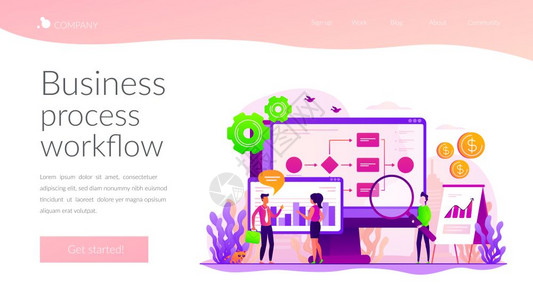 业务程序自动化业务程序工作流自动化业务系统概念网站主页头登陆网模板业务程序自动化着陆页面模板图片