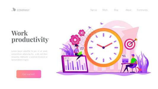 工作规划和日程安排提高生产率效资格概念网站主页头登陆网模板生产率着陆页面模板图片