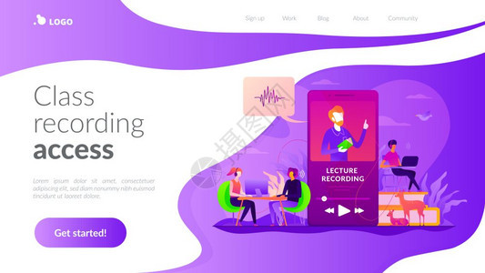 播客课程音频视频记录班级访问和学习援助概念图片