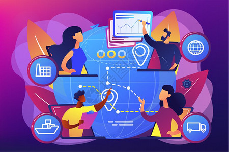 布链供应链管理物插画