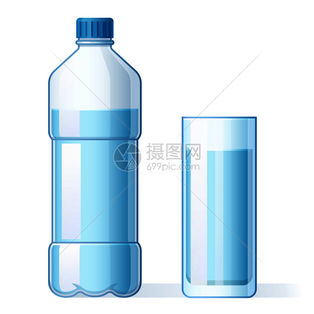 水分纯液瓶和装矿泉水饮料卡通矢量插图插画图片下载 正版图片 摄图网