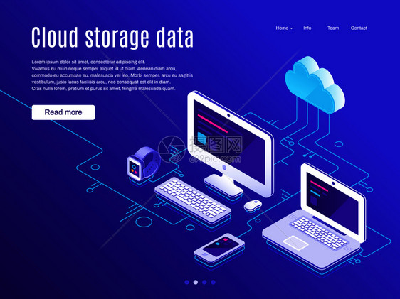 同步云储存应用程序和装置主机商业数据备份蓝色纸片桌面同步应用电话网络储存概念矢量说明云储存着陆页同步云储存和装置数据备份和同步应图片