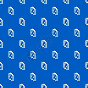 镉镍蓄电池餐厅窗框图案矢量无缝蓝色重复供任何使用餐厅窗框图案矢量