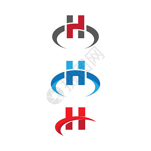 h艺术字体h字母矢量图标设计模板插画