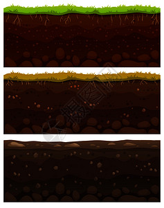 图案单独设置多层土泥悬崖纹理上的石块和草地面层土悬崖纹理图设计