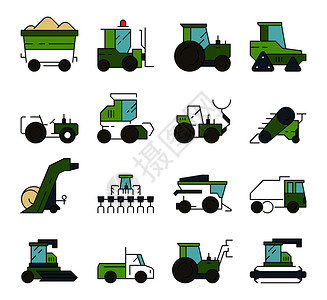 农村运输机和技术重型挖土机推拉机图图片