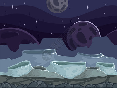 月的无缝地貌岩石般美妙的户外卡通背景具有不同的石块地展示月球背景空间游戏假冒月球无缝地貌岩石般的户外卡通背景不同石块地图片