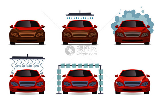 汽车洗水服务收集成套材料图片