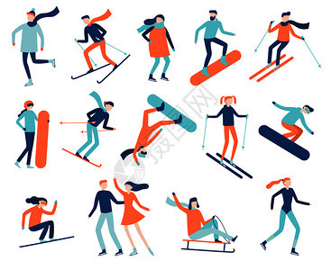 冬季运动者滑雪员图片