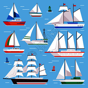 帆船运输矢量图标图片