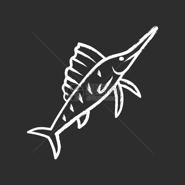 手绘海洋生物旗鱼插画图片下载-正版图片302412728-摄图网