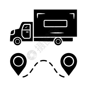 重型物托运车流和分销轮光符号立图示图片