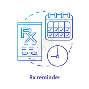 处方药预定警报智能电话医疗追踪器病媒孤立图示图片