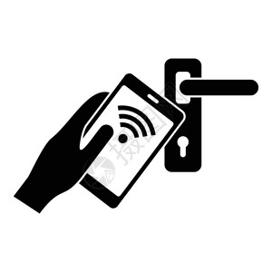 安全智能门锁图标安全智能门锁矢量图标的简单示例用于孤立白色背景的