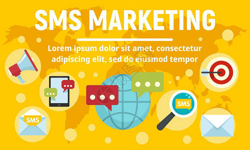 全球sm营销概念横幅营销矢量概念横幅用于网络设计营销概念横幅平板风格图片