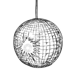 刻在古典风格黑白插图中绘制的模版舞会夜设备单色矢量dioc设计图片