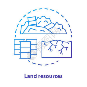 自然矿物使用概念以蓝色表示细线图土壤污染和侵蚀生态灾难自然污染病媒孤立图画图片